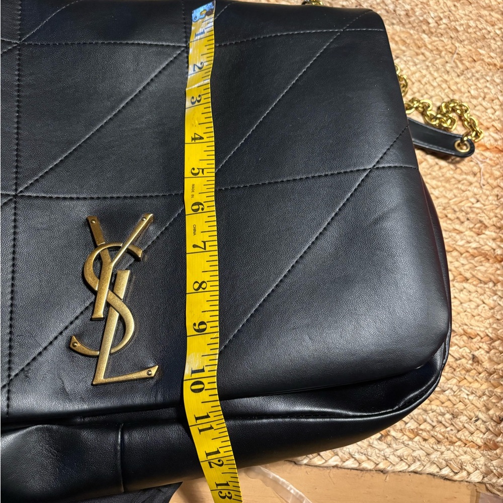 Saint Laurent Black Quilted Leather Shoulder Bag with Gold Chain - Picture 8 of 9